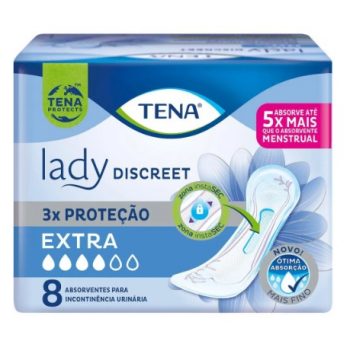 Absorvente Feminino Tena Lady Discreet Extra com 8 unidades