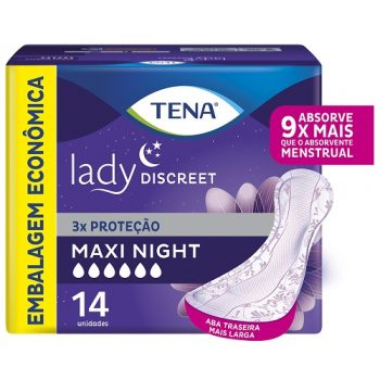 Absorvente Feminino Tena Lady Discreet Maxi Night com 14 unidades 