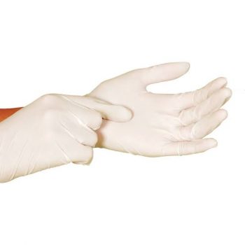 Luva de Látex com pó Descarpack tamanho G com 100 unidades 