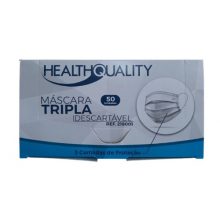 Máscara Descartável Tripla com Elástico Health Quality com 50 unidades 