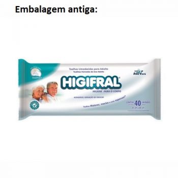 Toalhas Umedecidas Higifral 25cm x 20cm com 40 unidades