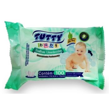 Toalha Umedecida Tutty Baby 100 unidades