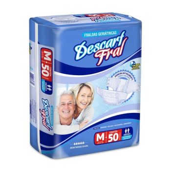 Fralda Geriátrica Descart Fral tamanho M com 50 unidades