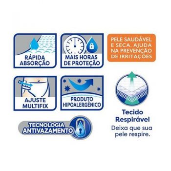 Fralda Geriátrica Tena Dermacare Slip tamanho G com 16 unidades