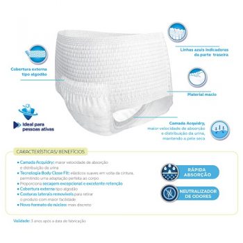 Roupa Íntima Descartável Tena Pants Confort tamanho G/EG com 32 unidades Fralda Calcinha