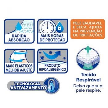 Roupa Íntima Descartável Tena Pants Dermacare tamanho G/EG com 16 unidades