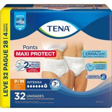 Roupa Íntima Descartável Tena Pants Dermacare tamanho P/M com 32 unidades Fralda Calcinha