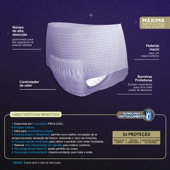 Roupa Íntima Descartável Tena Pants Noturna tamanho G/EG com 32 unidades Fralda Calcinha