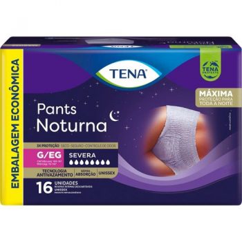 Roupa Íntima Descartável Tena Pants Noturna tamanho G/EG com 16 unidades