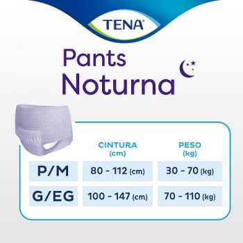 Roupa Íntima Descartável Tena Pants Noturna tamanho P/M com 24 unidades Fralda Calcinha