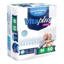 Fralda Geriátrica Vita Plus tamanho M com 50 unidades