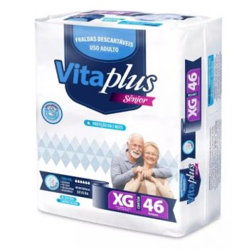 Fralda Geriátrica Vita Plus tamanho EG com 46 unidades