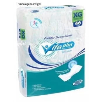 Fralda Geriátrica Vita Plus tamanho EG com 46 unidades