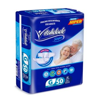 Fralda Geriátrica Vitalidade Sênior tamanho G com 50 unidades