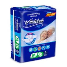 Fralda Geriátrica Vitalidade Sênior tamanho M com 50 unidades